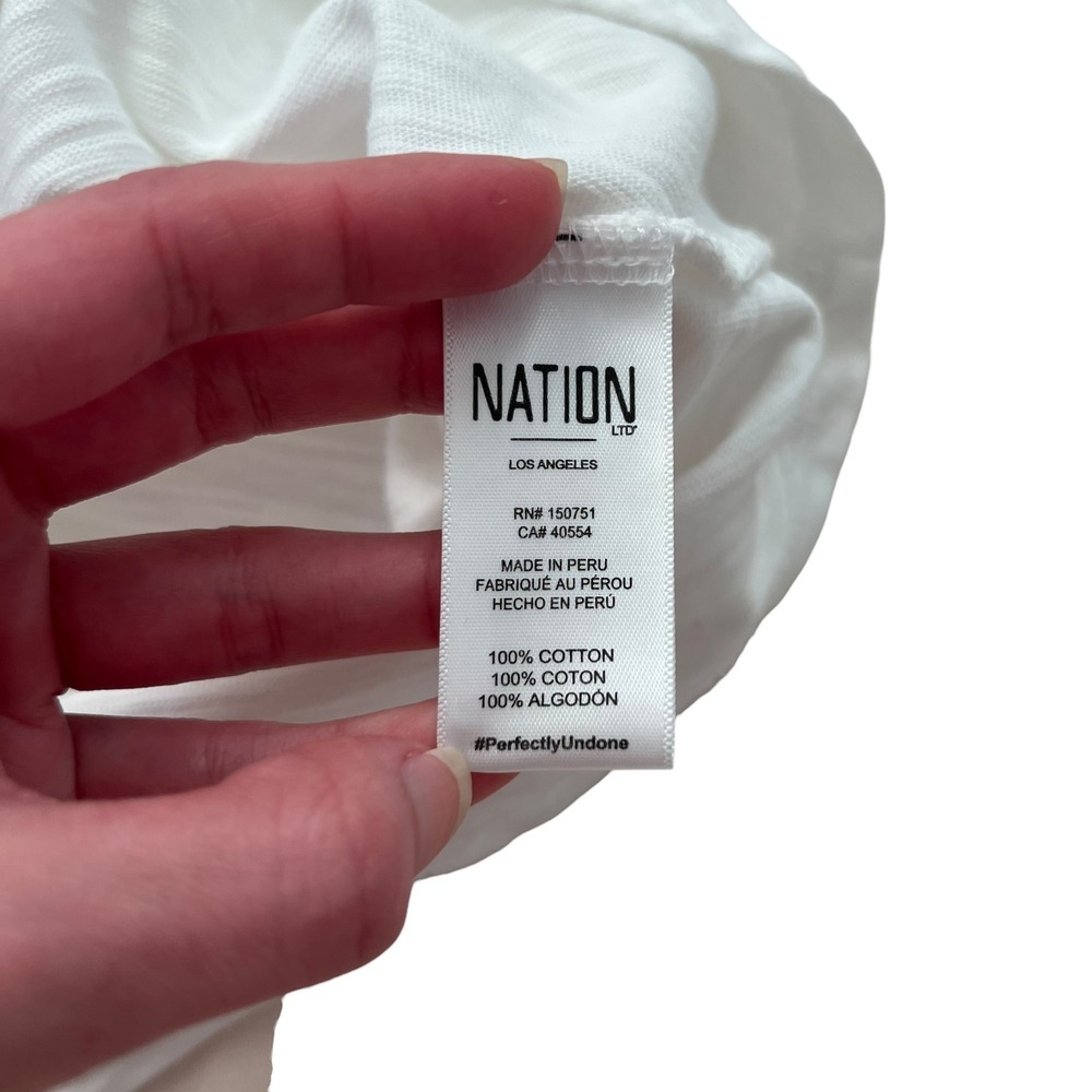Nation LTD Giada Gathered Ruched Puff Sleeve Top in White SZ XS Feminine Flirty - Picture 6 of 9